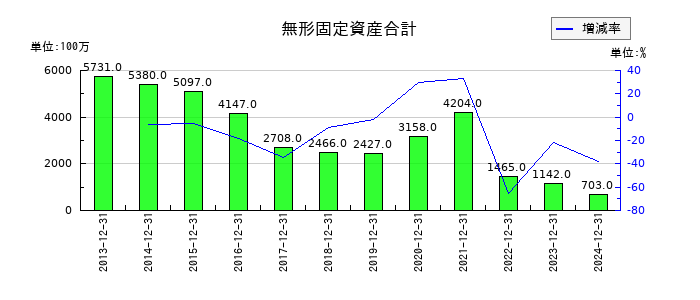 千趣会の無形固定資産合計の推移