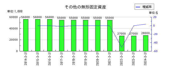 北日本銀行のその他の無形固定資産の推移
