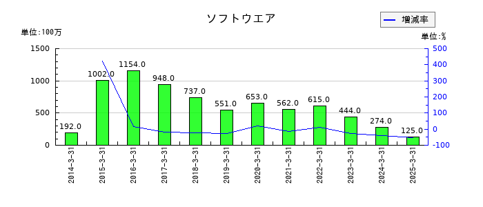 岩井コスモホールディングスのソフトウエアの推移