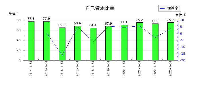東京楽天地の自己資本比率の推移