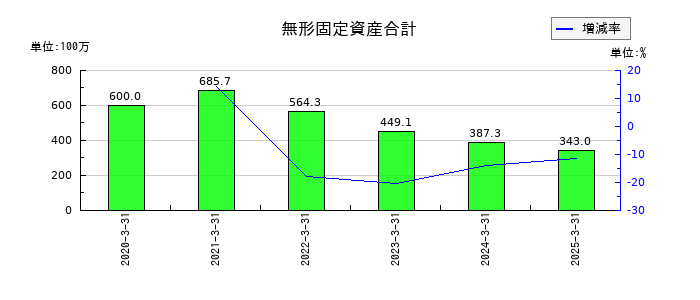 空港施設の無形固定資産合計の推移