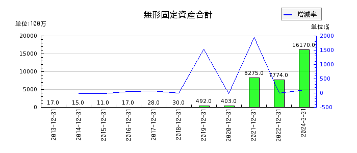 日本エスコンの無形固定資産合計の推移