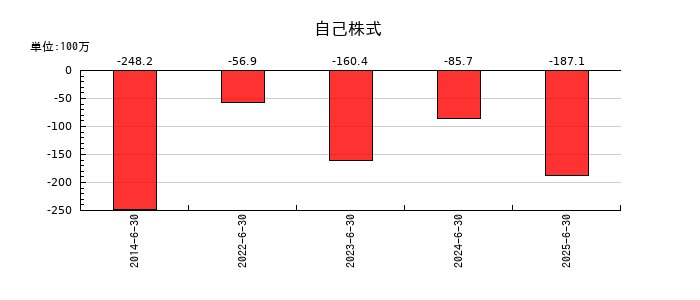 エリアクエストの自己株式の推移