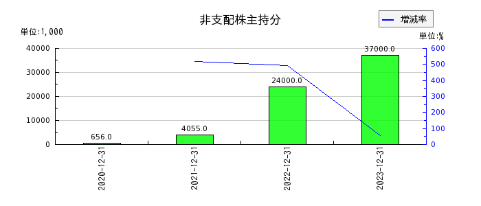 青山財産ネットワークスの非支配株主持分の推移