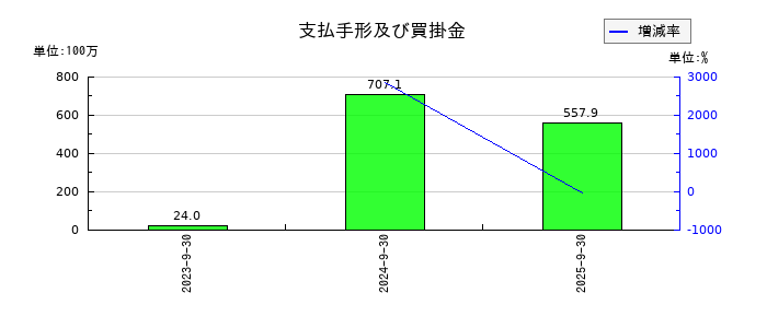 ランドビジネスの支払手形及び買掛金の推移