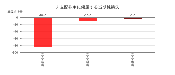 南総通運の非支配株主に帰属する当期純損失の推移