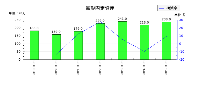 京福電気鉄道の無形固定資産の推移