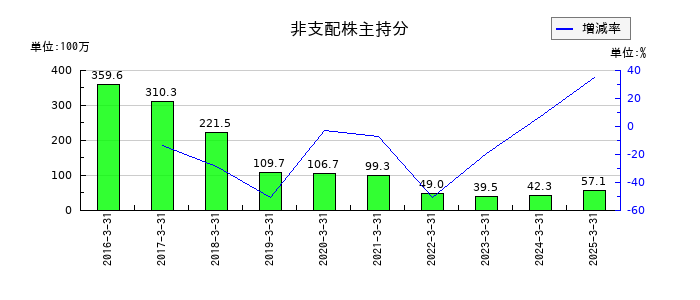 日本ロジテムの非支配株主持分の推移