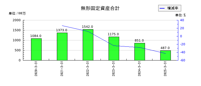 丸運の無形固定資産合計の推移