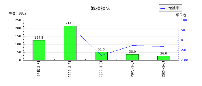 東京汽船の投資有価証券評価損の推移