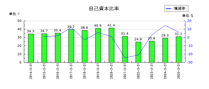 ＡＮＡホールディングス（全日空）の自己資本比率の推移