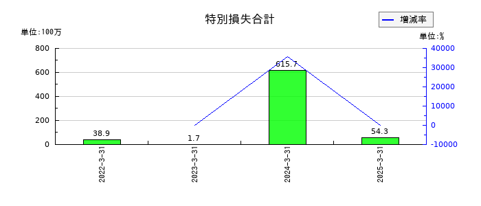 フルハシEPOの特別損失合計の推移