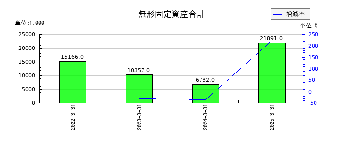 マイクロ波化学の無形固定資産合計の推移