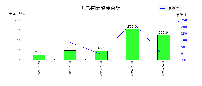 メディア総研の無形固定資産合計の推移