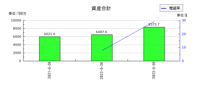 日本エコシステムの資産合計の推移