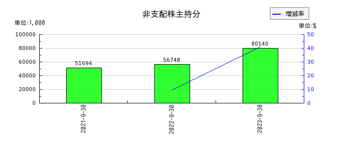 日本エコシステムの非支配株主持分の推移