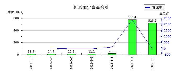 ポエックの無形固定資産合計の推移