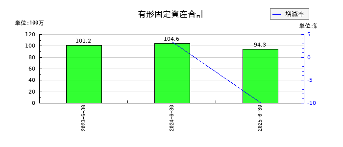 アソインターナショナルの有形固定資産合計の推移