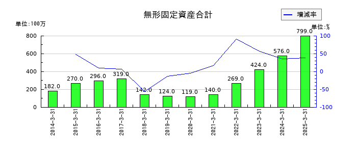 東洋埠頭の無形固定資産合計の推移