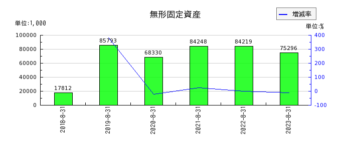 日本BS放送の無形固定資産の推移