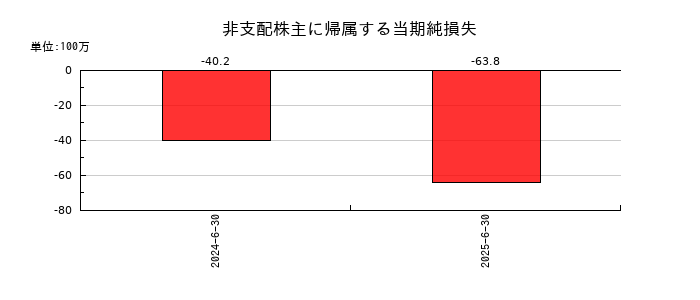 スマートバリューの非支配株主に帰属する当期純損失の推移