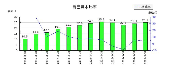 東京電力ホールディングスの自己資本比率の推移