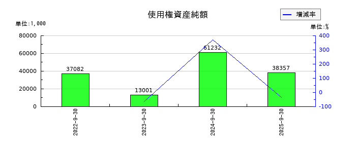 マイクロアドの使用権資産純額の推移