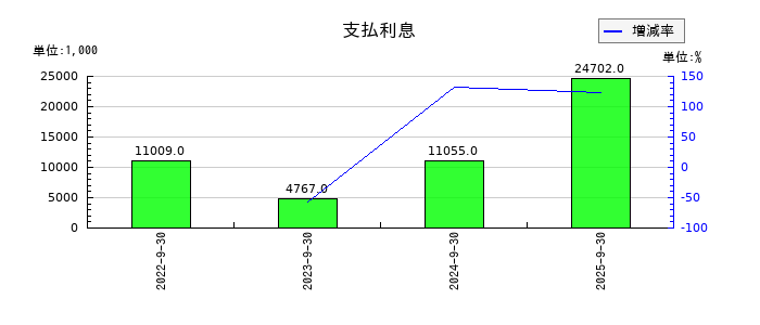 マイクロアドの支払利息の推移