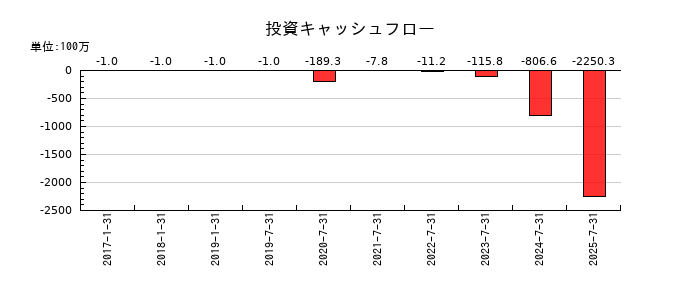 INTLOOP(イントループ)の投資キャッシュフロー推移
