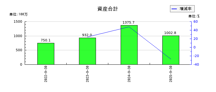 ビジネスコーチの資産合計の推移