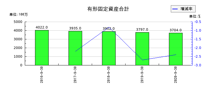 長大の有形固定資産合計の推移