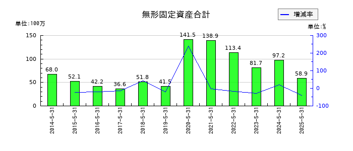 オオバの無形固定資産合計の推移