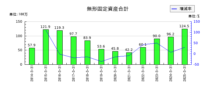 札幌臨床検査センターの無形固定資産合計の推移