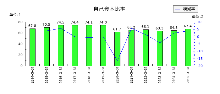 大丸エナウィンの自己資本比率の推移