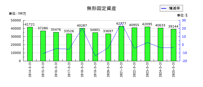 ヤマダホールディングスの無形固定資産の推移