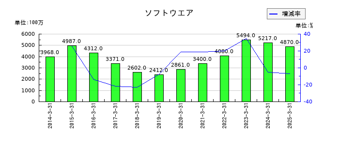 オートバックスセブンのソフトウエアの推移