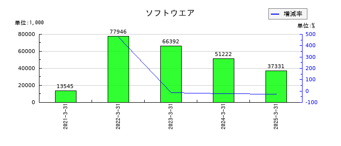 共同紙販ホールディングスのソフトウエアの推移