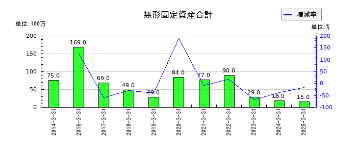愛眼の無形固定資産合計の推移
