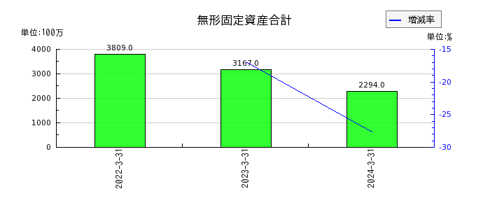 関西フードマーケットの無形固定資産合計の推移