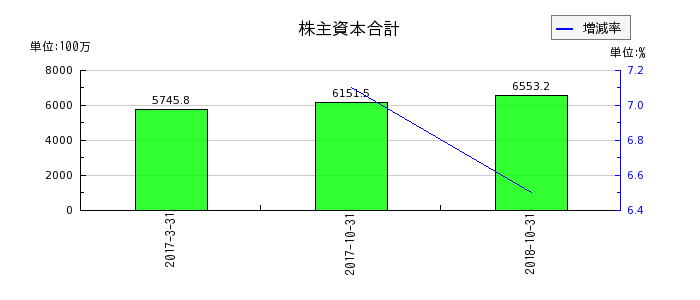 理研グリーンの株主資本合計の推移